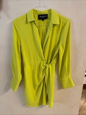 ROYALTY Neon Lime Wrap Dress